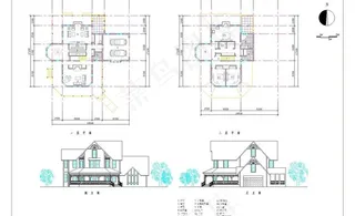 欧式m型二层别墅户型图图片