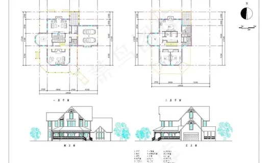 欧式m型二层别墅户型图图片 欧式m型二层别墅户型图图片