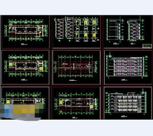 某中学教学楼cad建筑方案工程施工...