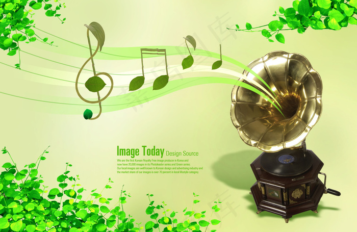 老实留声机音乐广告设计PSD源文件