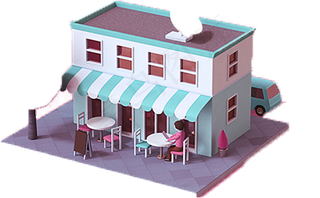 C4D创意房子建筑艺术家园PNG素...