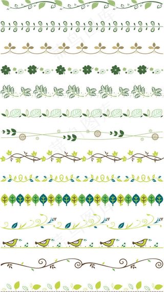 实用植物花边边框矢量素材