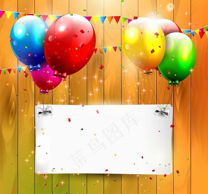 彩球木板背景图片