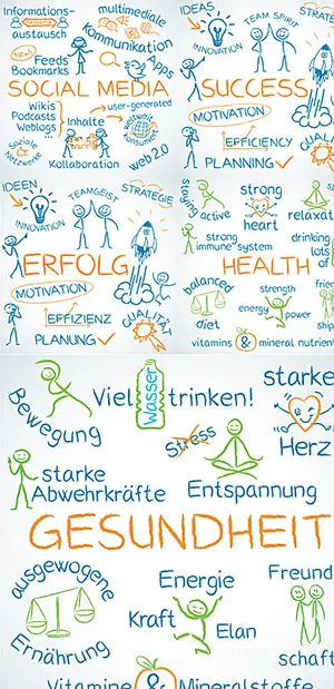 卡通涂鸦小人矢量素材图片