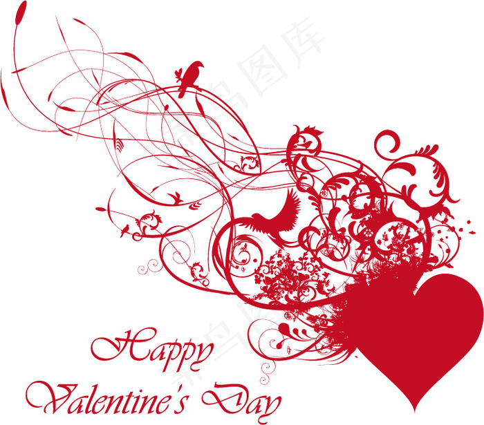 3款情人节心形元素矢量下载