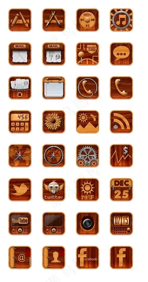 实木风格手机图标下载 实木风格手机图标下载