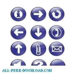 蓝色光泽图标按钮