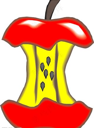 矢量苹果核图片