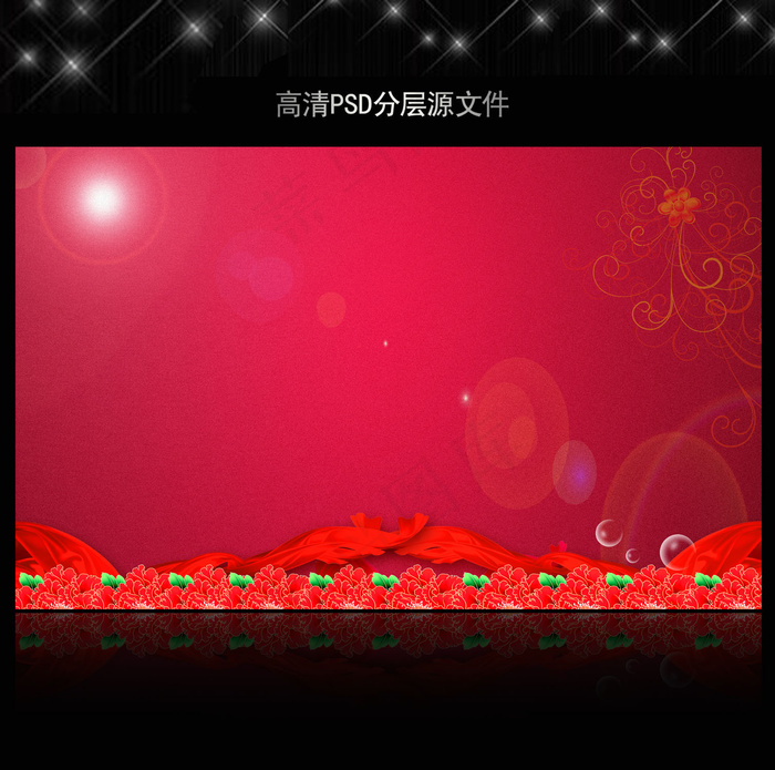 高清大气红色喜庆背景模板源文件(5906X3661(DPI:300))psd模版下载