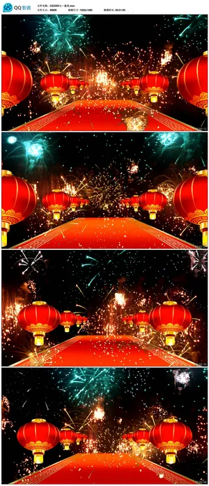 喜庆红灯笼地毯烟花高清背景视频素材 喜庆红灯笼地毯烟花高清背景视频素材