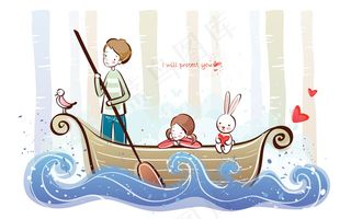 可爱插画爱情插画小清新图片高清