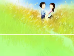 卡通牵手儿童PPT模板预览图