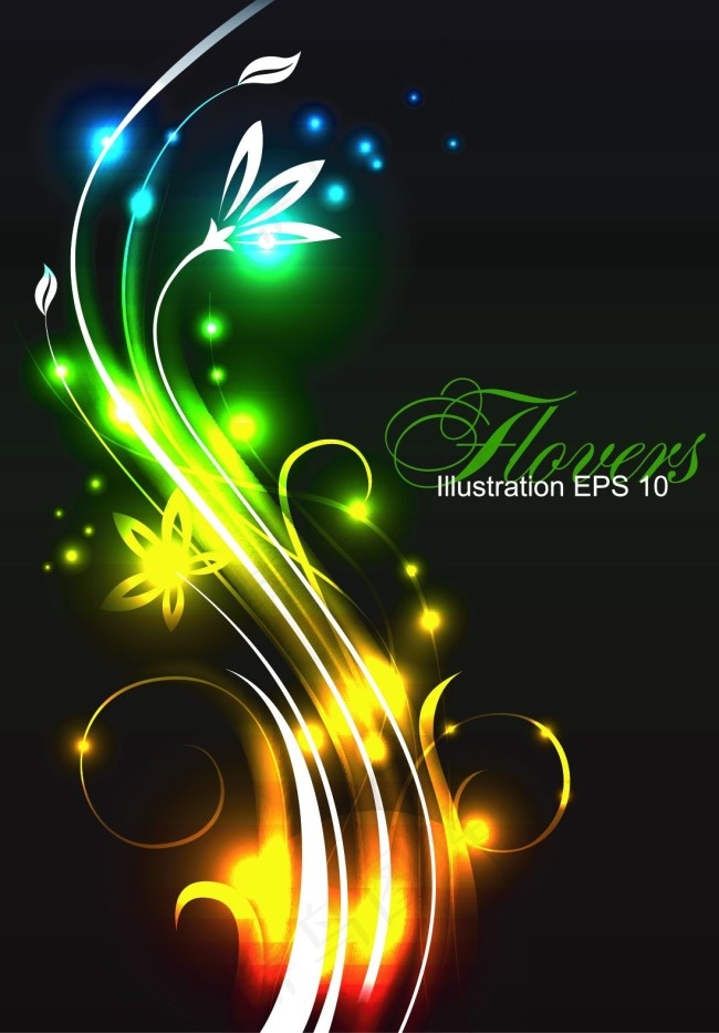 发光花纹矢量下载