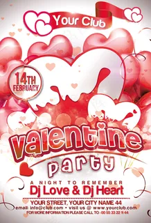 情人节派对模板PSD素材