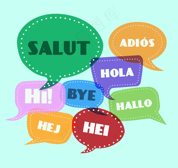 缤纷语言气泡设计矢量素材