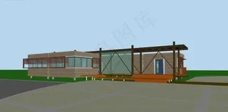 城市景观亭子休息屋3D模型设计