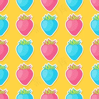 时尚卡通草莓背景素材