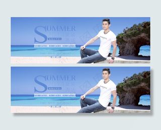 夏季男装通栏海报设计