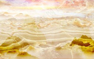 高清大理石山水背景墙祥云贺彩