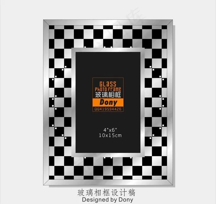 精美镜面玻璃相框图片cdr矢量模版下载