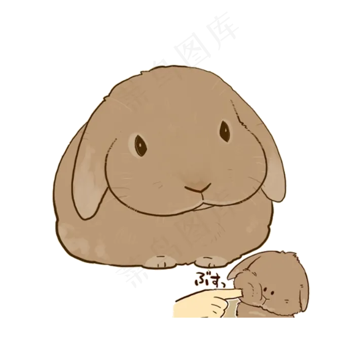 森林手绘水彩免抠图兔子png素材(7087X3543(DPI:300))psd模版下载