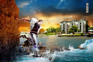 超炫黄金海岸地产海报PSD分