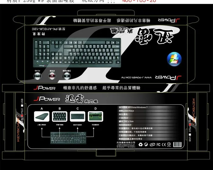 键盘包装图片cdr矢量模版下载