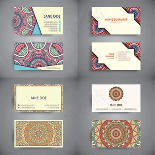 民族花纹背景名片