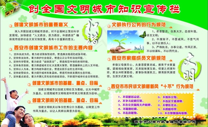 创建文明城市宣传展板图片cdr矢量模版下载