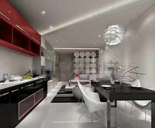 欧式餐厅效果图素材下载