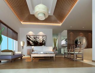 中式简约客厅3D模型免费下载