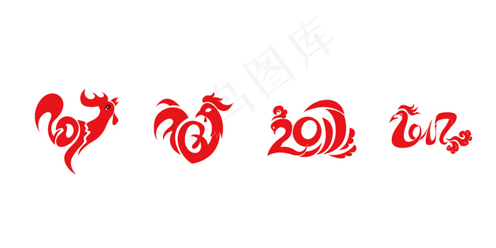 2017鸡年新年鸡元素海报挂历设计...