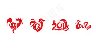 2017鸡年新年鸡元素海报挂历设计...