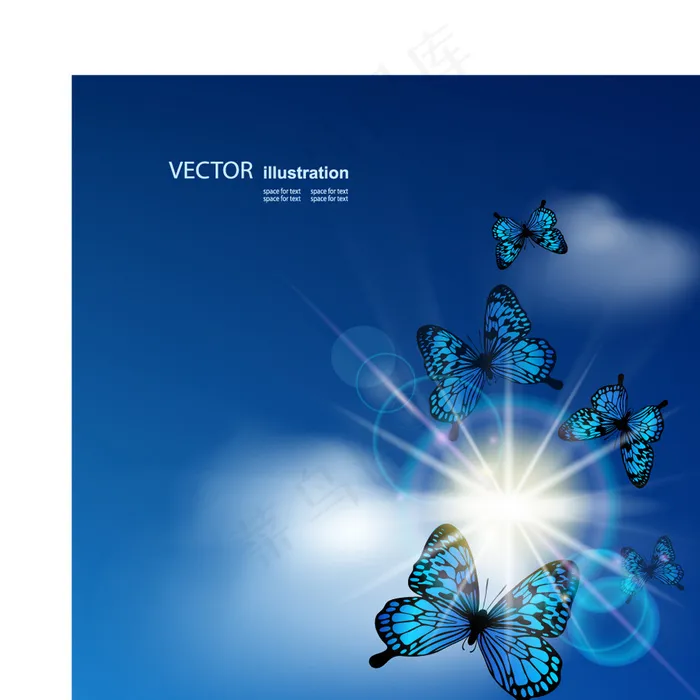 蓝色的天空背景矢量素材02