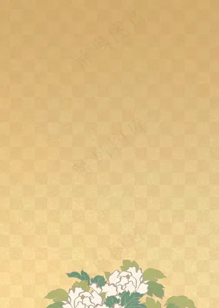 橙色日式花纹背景