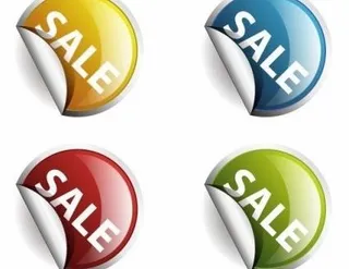 4种颜色的圆形标签或贴纸出售