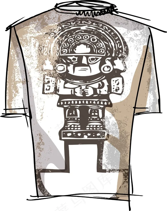 垃圾印加TEE矢量插画eps,ai矢量模版下载