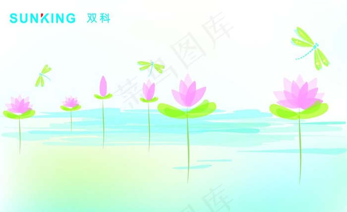 荷花蜻蜓图图片