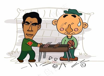 大头卡通电视人物矢量素材