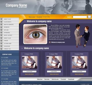 欧美商务灰色 谈蓝色网站模板图片