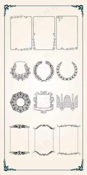 古典边框花纹装饰海报背景素材