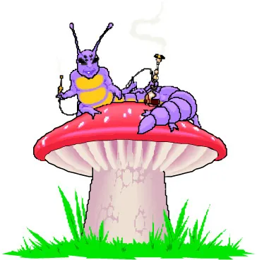 一条恶魔毛毛虫在香菇上eps,ai矢量模版下载
