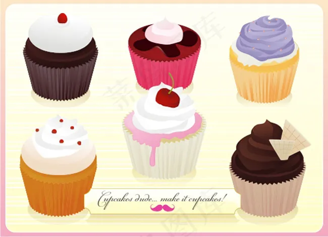 诱人甜点ai矢量模版下载