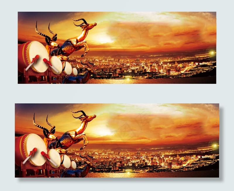 企业文化金色背景banner　