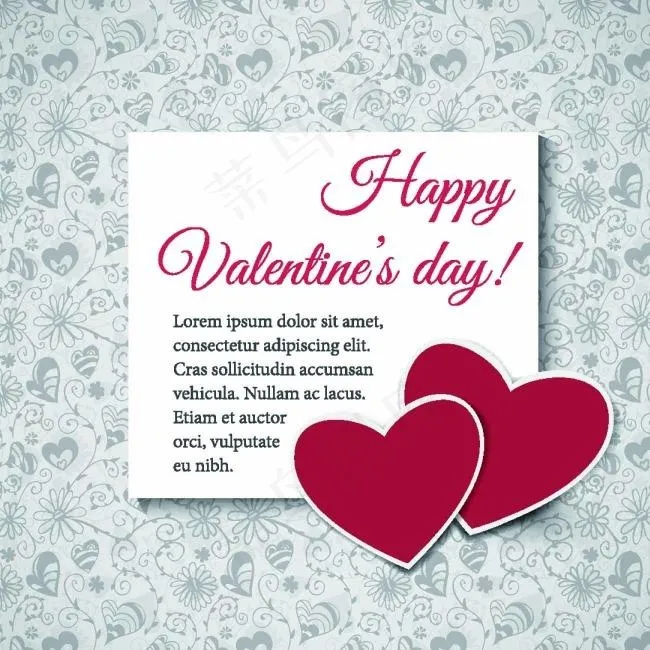 情人节卡片模板下载eps,ai矢量模版下载