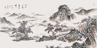 中国水墨画PSD下载