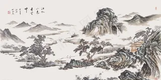 中国水墨画PSD下载