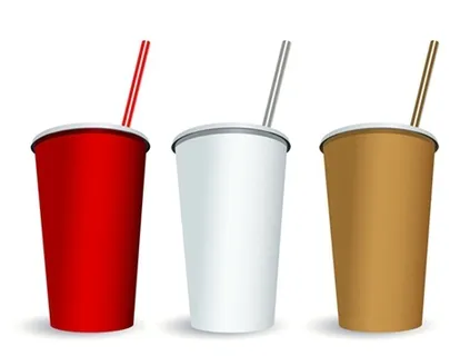 纸杯饮料矿泉水矢量素材