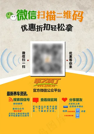 微信二维码优惠活动海报设计psd素...