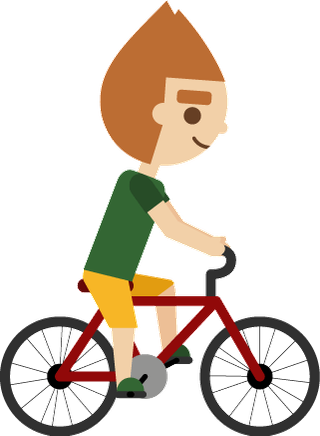 卡通自行车骑车png免扣素材
